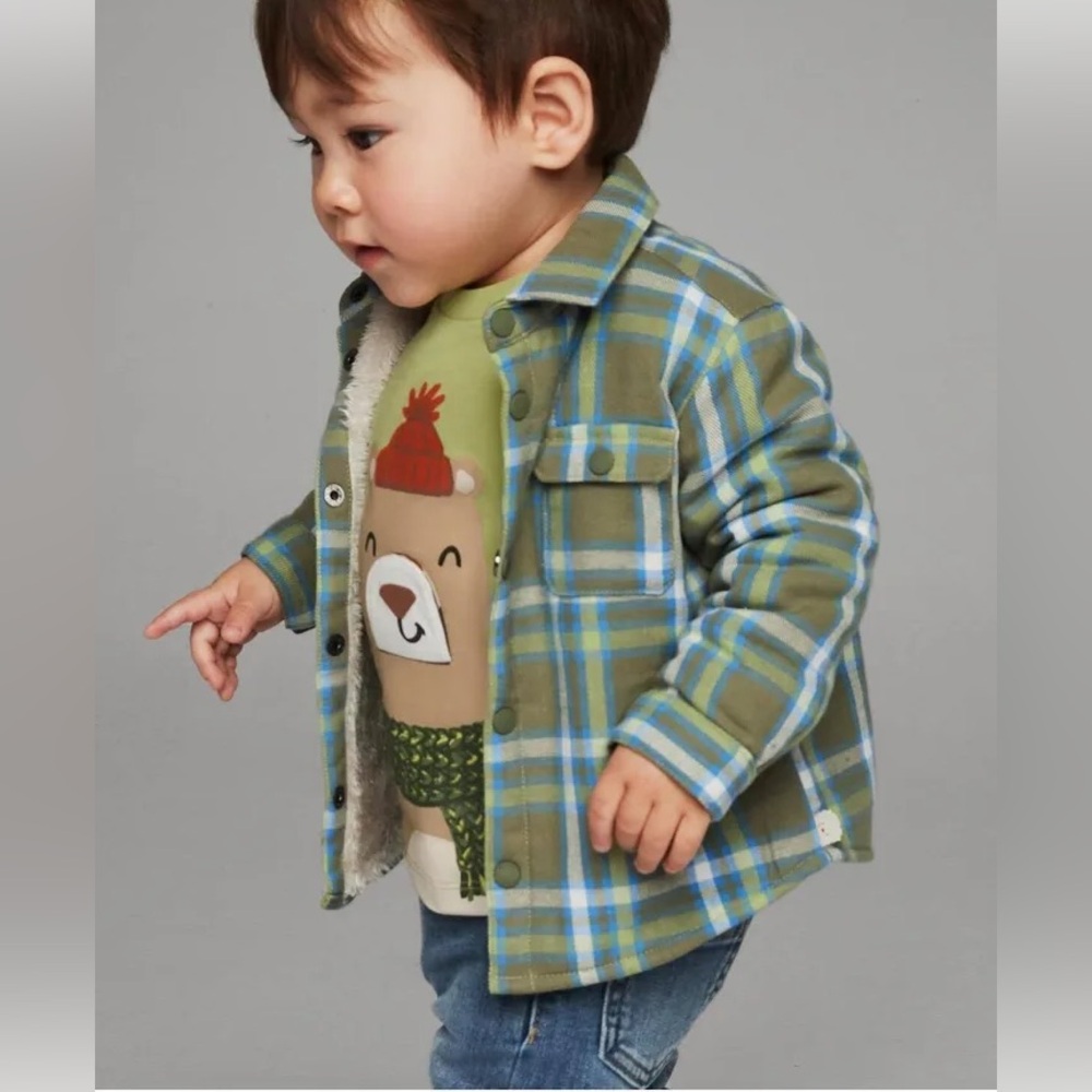 Mayoral Plaid Faux Fur Lined Coat